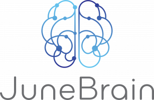 JuneBrain logo - brain line drawing