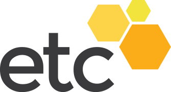 Logo with the text ETC and three hexagons