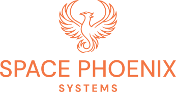 Logo with an orange Phoenix bird above the text Space Phoenix Systems