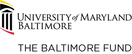 Logo with three columns and a portico with the text University of Maryland, Baltimore The Baltimore Fund